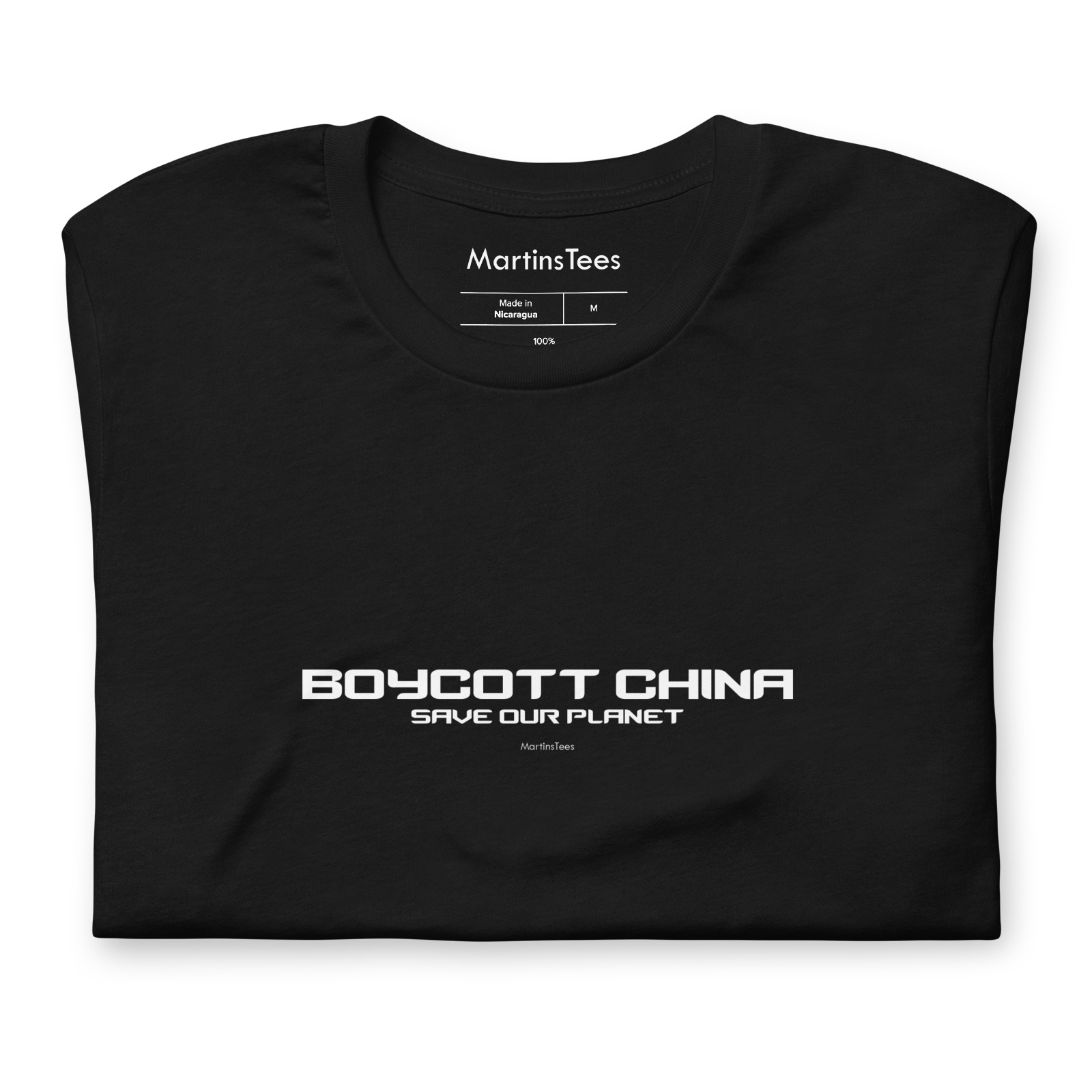 T-shirt: BOYCOTT CHINA - SAVE OUR PLANET